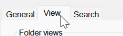 The View tab of the Folder Options dialog